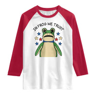 In Frog We Trust Raglan Shirt Patriotic Portland Frogs Protest American Flag - Wonder Print Shop