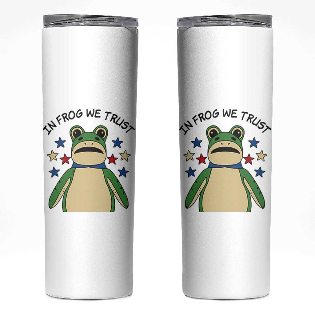 In Frog We Trust Skinny Tumbler Patriotic Portland Frogs Protest American Flag - Wonder Print Shop