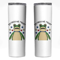 In Frog We Trust Skinny Tumbler Patriotic Portland Frogs Protest American Flag - Wonder Print Shop