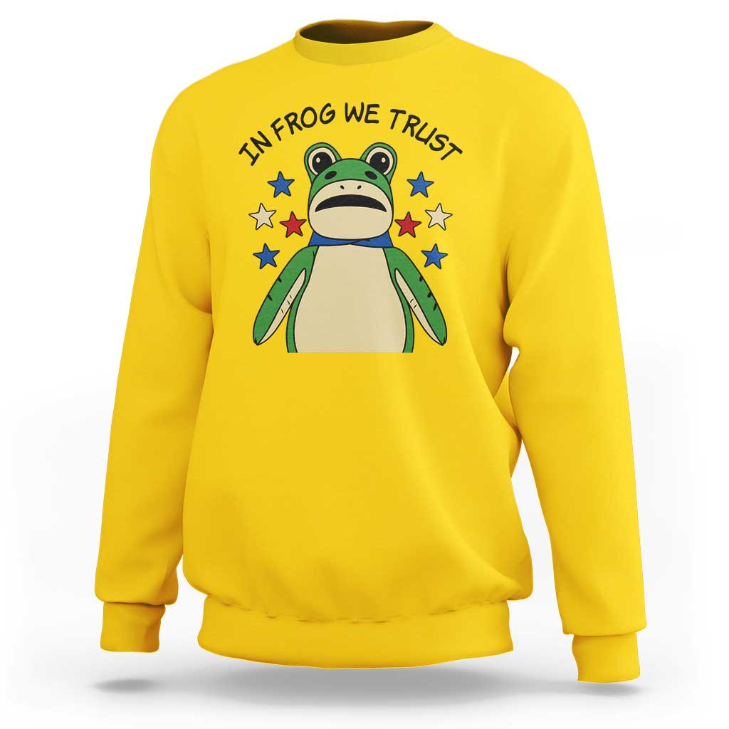 In Frog We Trust Sweatshirt Patriotic Portland Frogs Protest American Flag - Wonder Print Shop
