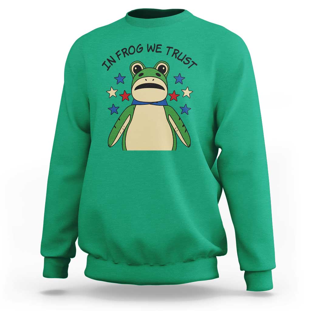 In Frog We Trust Sweatshirt Patriotic Portland Frogs Protest American Flag - Wonder Print Shop