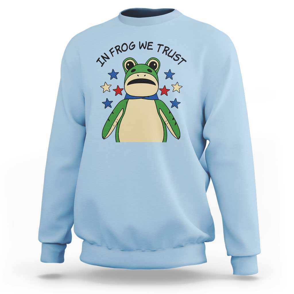 In Frog We Trust Sweatshirt Patriotic Portland Frogs Protest American Flag - Wonder Print Shop