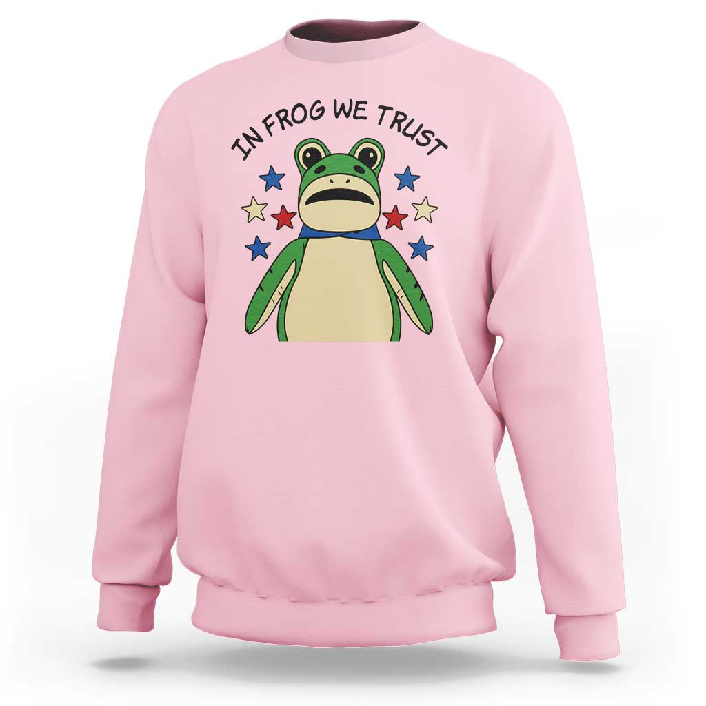 In Frog We Trust Sweatshirt Patriotic Portland Frogs Protest American Flag - Wonder Print Shop