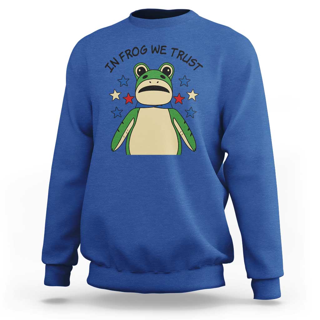 In Frog We Trust Sweatshirt Patriotic Portland Frogs Protest American Flag - Wonder Print Shop