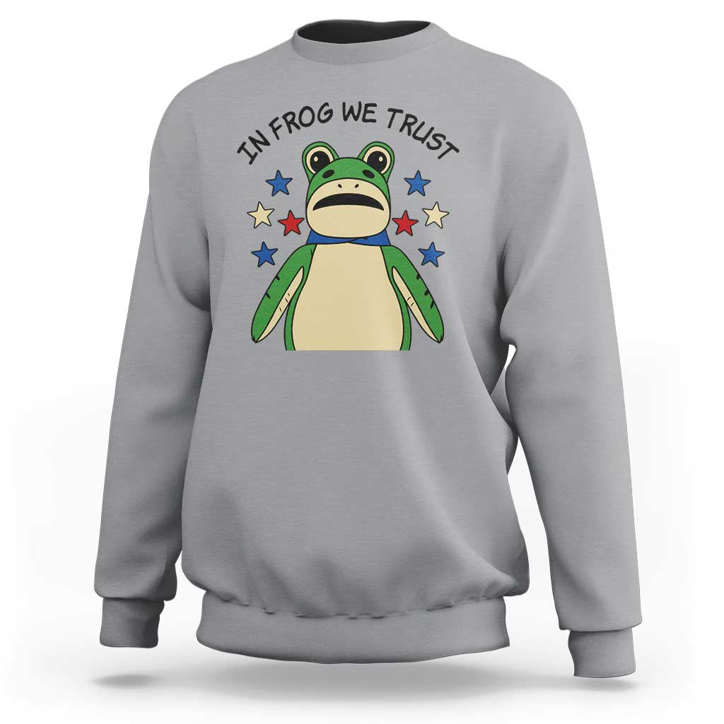 In Frog We Trust Sweatshirt Patriotic Portland Frogs Protest American Flag - Wonder Print Shop