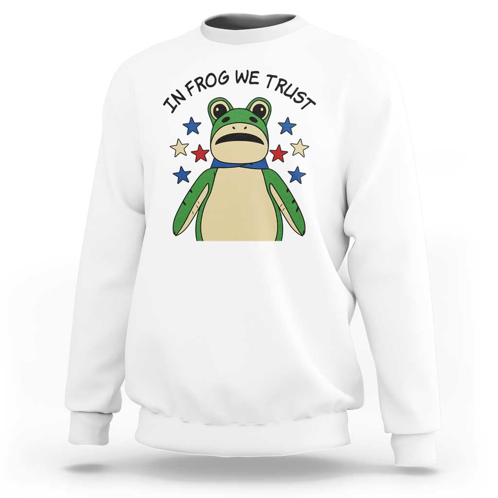 In Frog We Trust Sweatshirt Patriotic Portland Frogs Protest American Flag - Wonder Print Shop