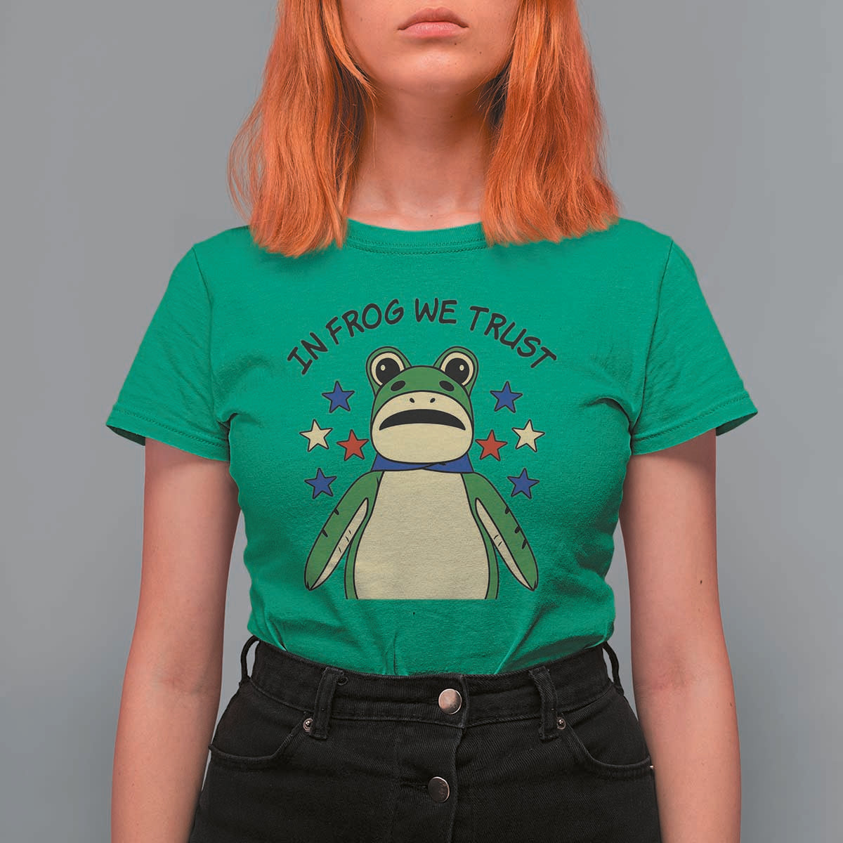 In Frog We Trust T Shirt For Women Patriotic Portland Frogs Protest American Flag - Wonder Print Shop