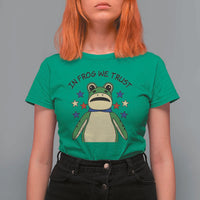 In Frog We Trust T Shirt For Women Patriotic Portland Frogs Protest American Flag - Wonder Print Shop