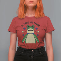 In Frog We Trust T Shirt For Women Patriotic Portland Frogs Protest American Flag - Wonder Print Shop