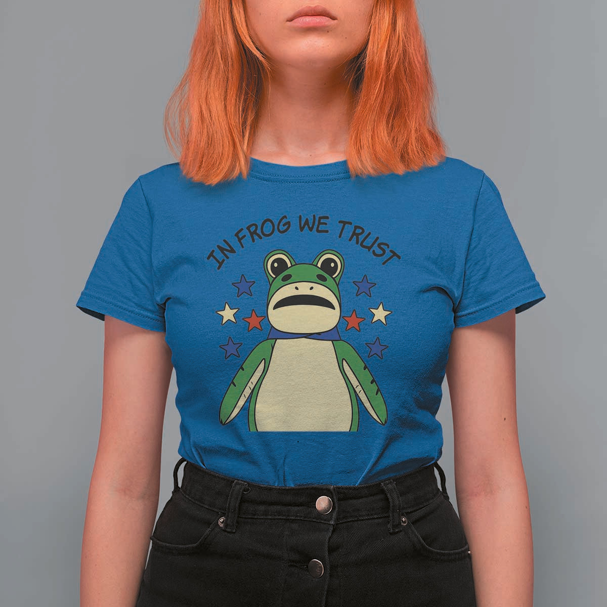 In Frog We Trust T Shirt For Women Patriotic Portland Frogs Protest American Flag - Wonder Print Shop
