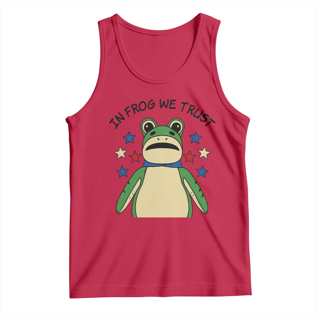 In Frog We Trust Tank Top Patriotic Portland Frogs Protest American Flag - Wonder Print Shop