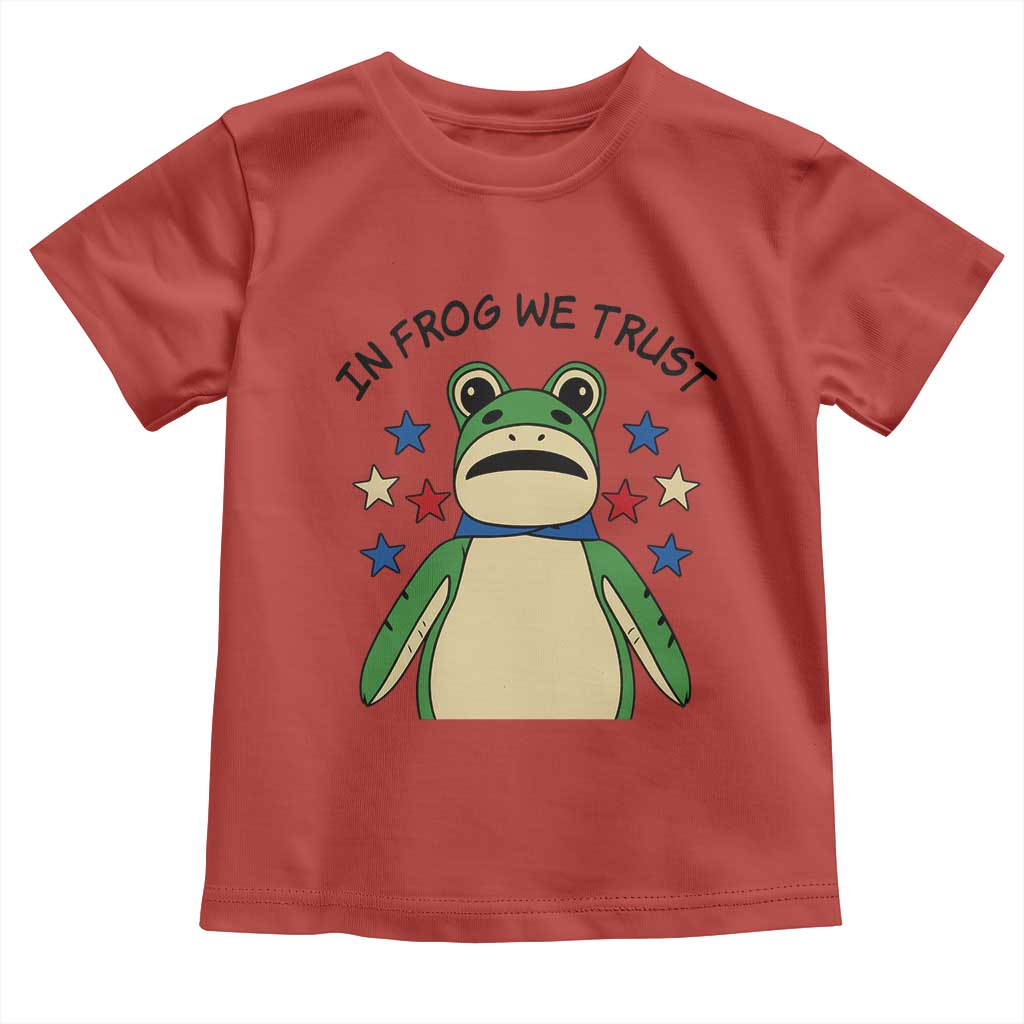 In Frog We Trust Toddler T Shirt Patriotic Portland Frogs Protest American Flag - Wonder Print Shop