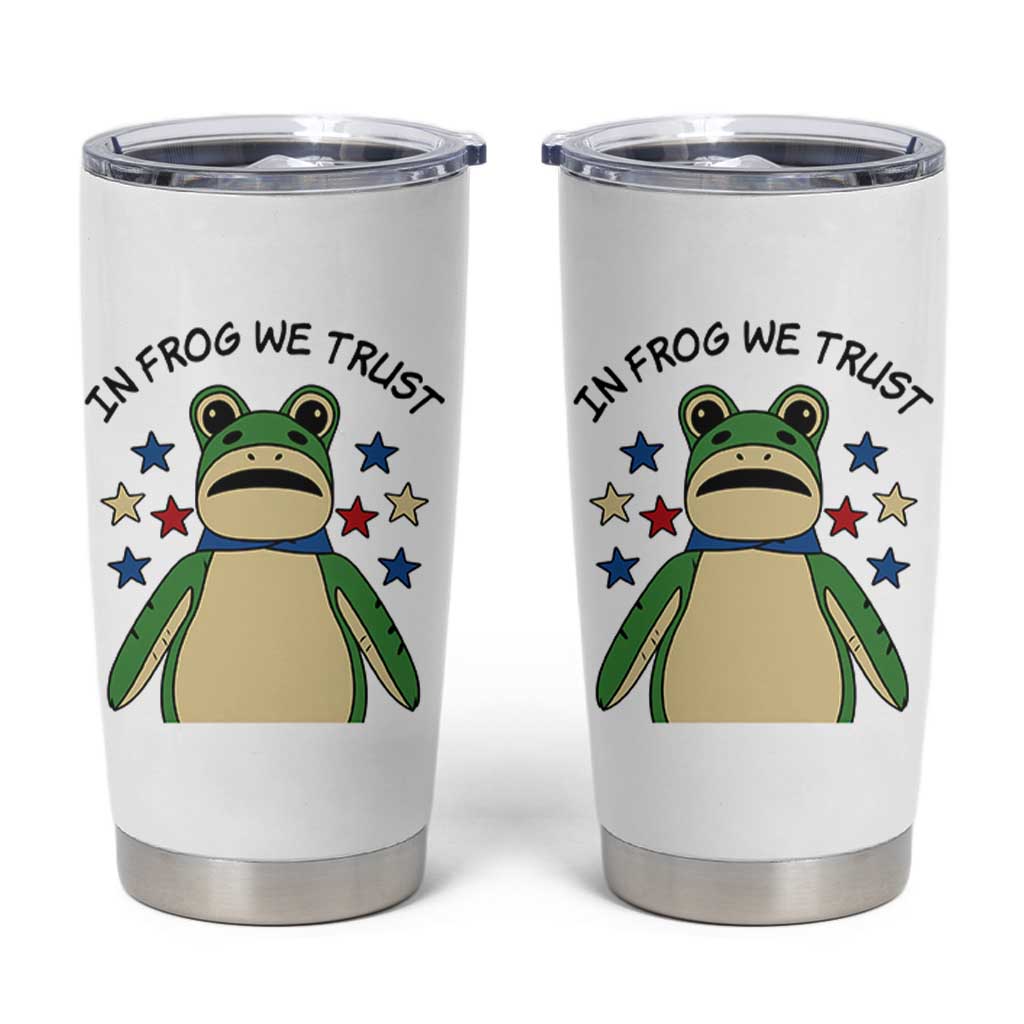 In Frog We Trust Tumbler Cup Patriotic Portland Frogs Protest American Flag - Wonder Print Shop