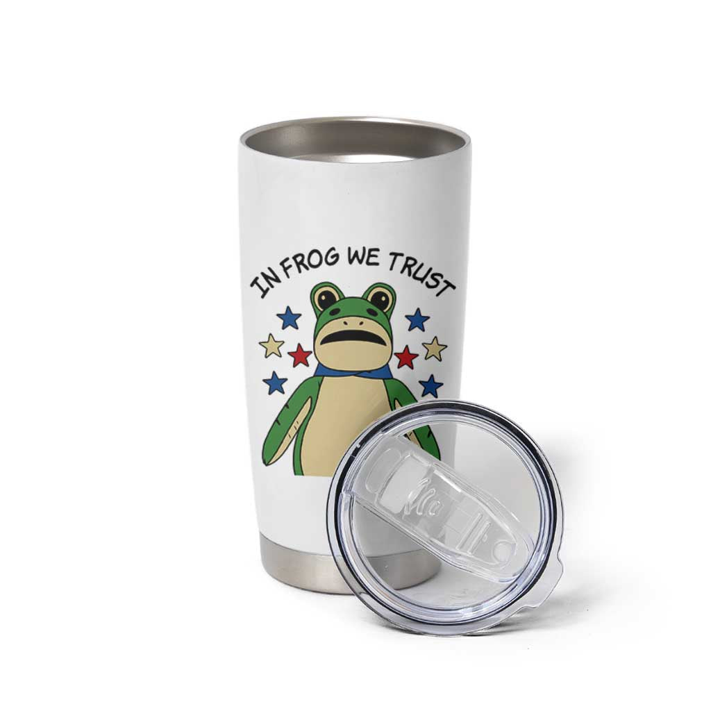 In Frog We Trust Tumbler Cup Patriotic Portland Frogs Protest American Flag - Wonder Print Shop