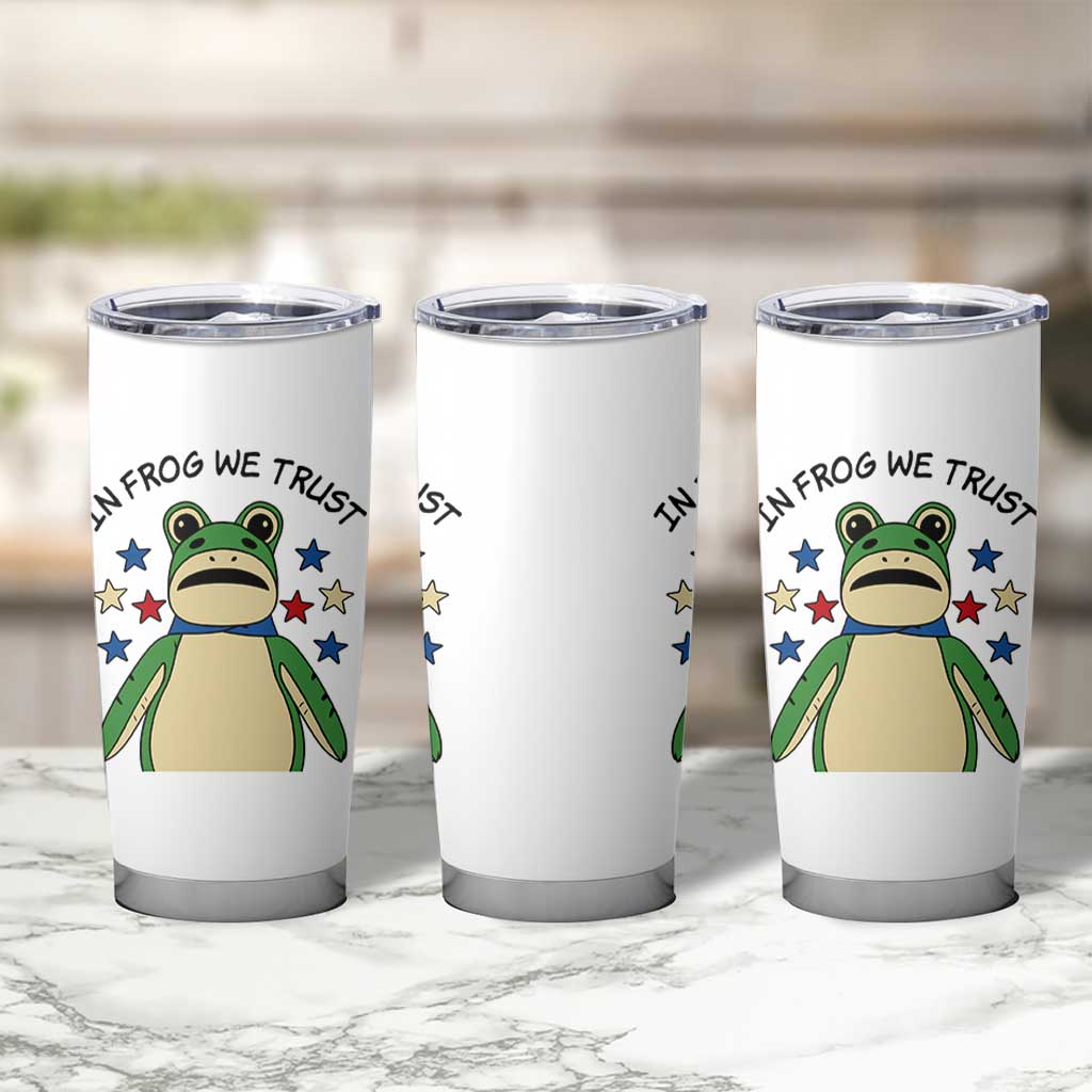 In Frog We Trust Tumbler Cup Patriotic Portland Frogs Protest American Flag - Wonder Print Shop