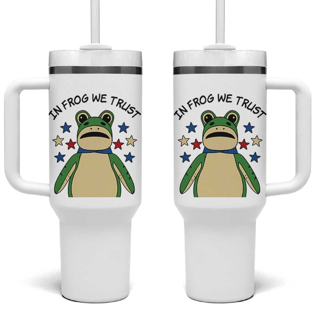 In Frog We Trust Tumbler With Handle Patriotic Portland Frogs Protest American Flag - Wonder Print Shop