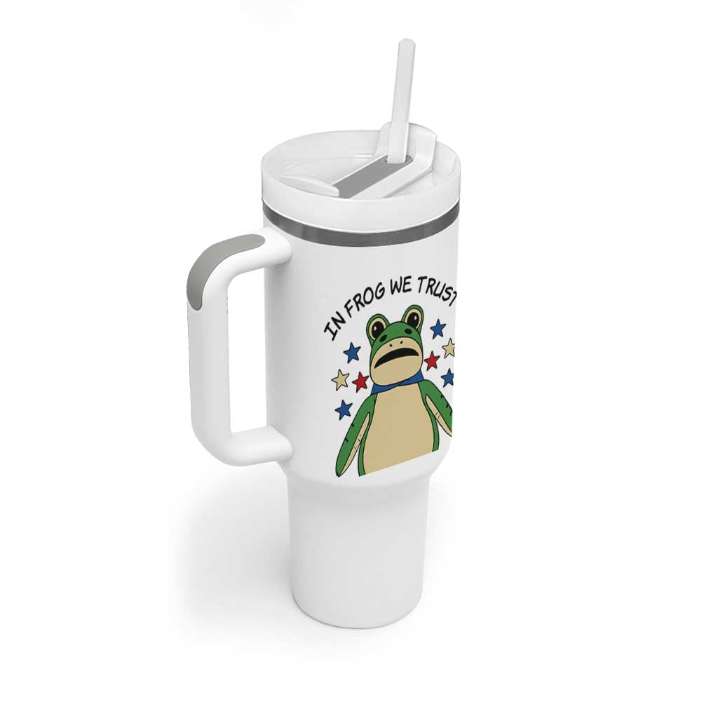 In Frog We Trust Tumbler With Handle Patriotic Portland Frogs Protest American Flag - Wonder Print Shop