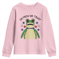 In Frog We Trust Youth Sweatshirt Patriotic Portland Frogs Protest American Flag - Wonder Print Shop
