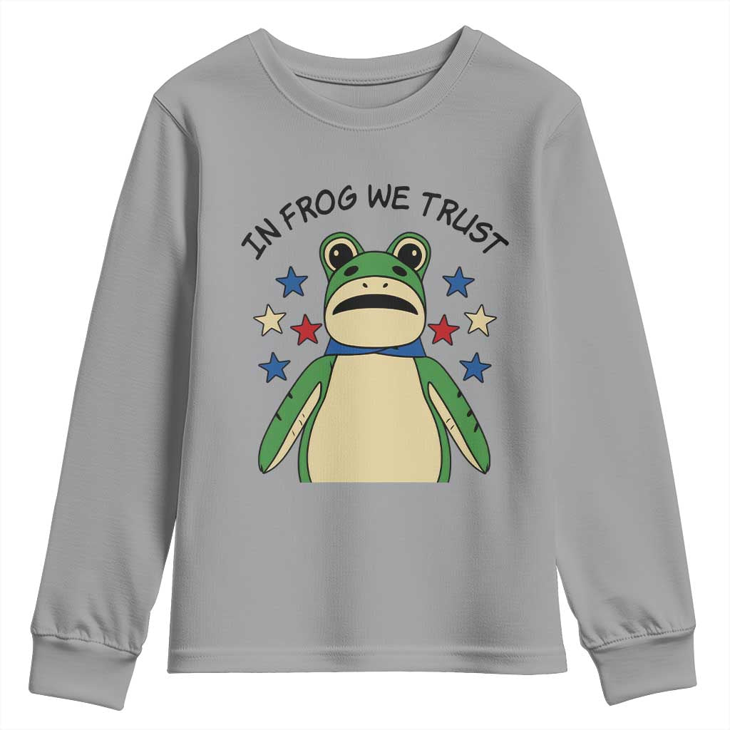 In Frog We Trust Youth Sweatshirt Patriotic Portland Frogs Protest American Flag - Wonder Print Shop