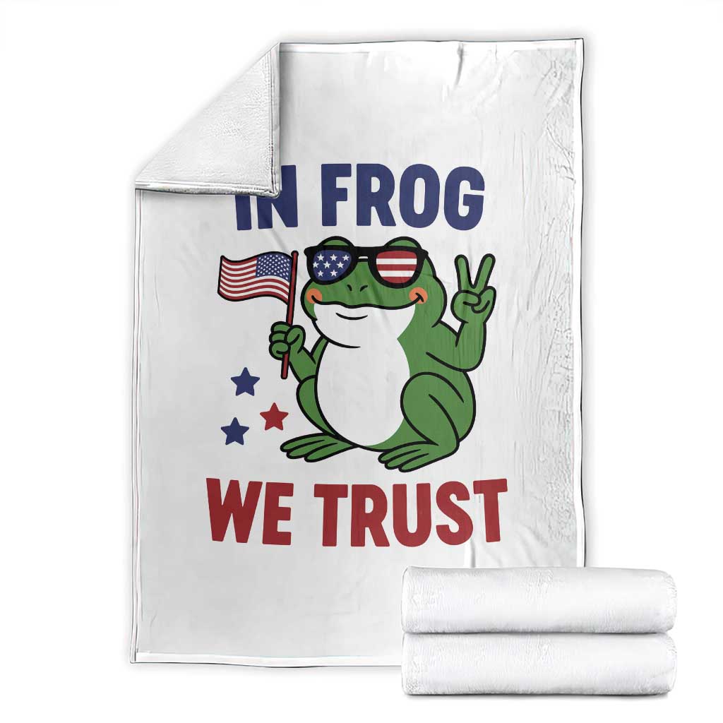 In Frog We Trust Throw Blanket Patriotic Portland Frogs Protest - Wonder Print Shop