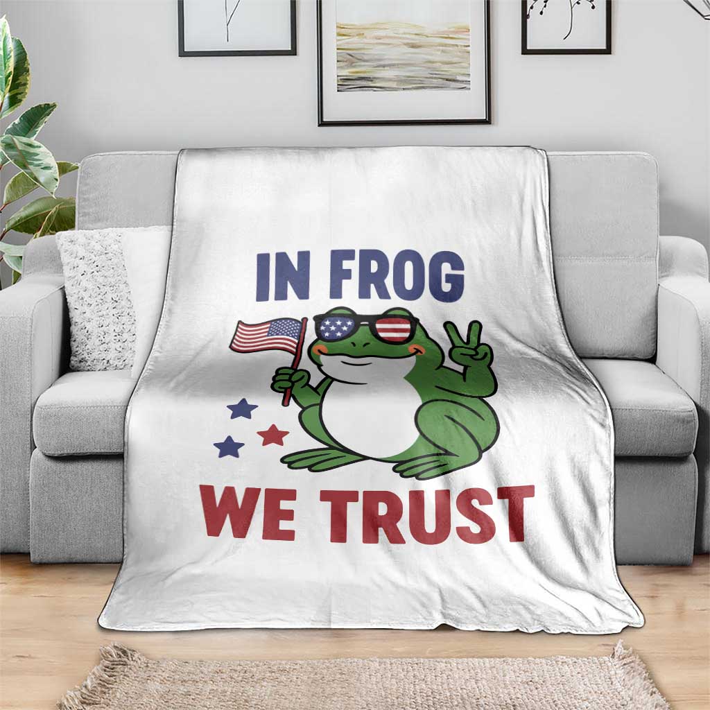 In Frog We Trust Throw Blanket Patriotic Portland Frogs Protest - Wonder Print Shop
