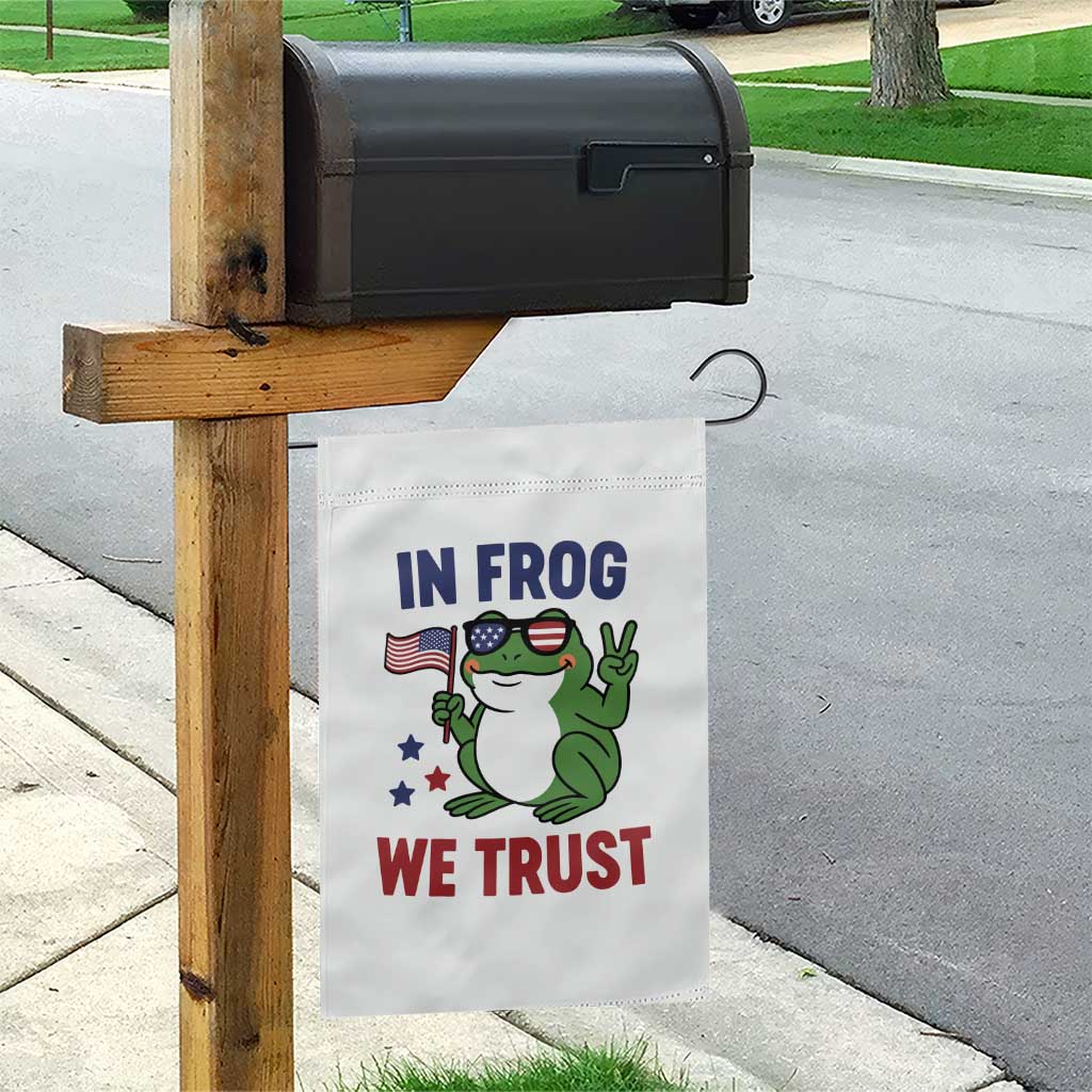 In Frog We Trust Garden Flag Patriotic Portland Frogs Protest - Wonder Print Shop