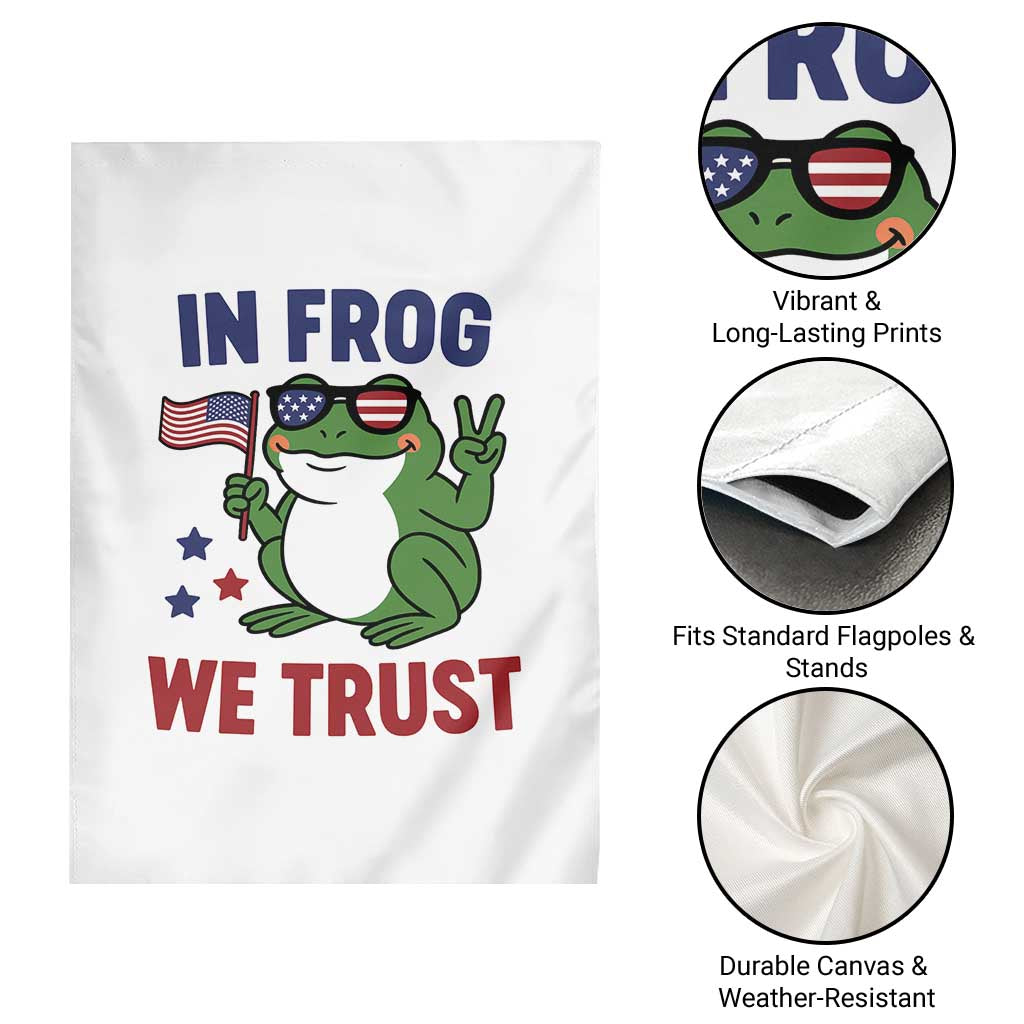 In Frog We Trust Garden Flag Patriotic Portland Frogs Protest - Wonder Print Shop