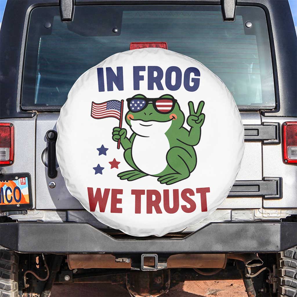 In Frog We Trust Spare Tire Cover Patriotic Portland Frogs Protest - Wonder Print Shop