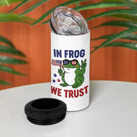 In Frog We Trust 4 in 1 Can Cooler Tumbler Patriotic Portland Frogs Protest - Wonder Print Shop