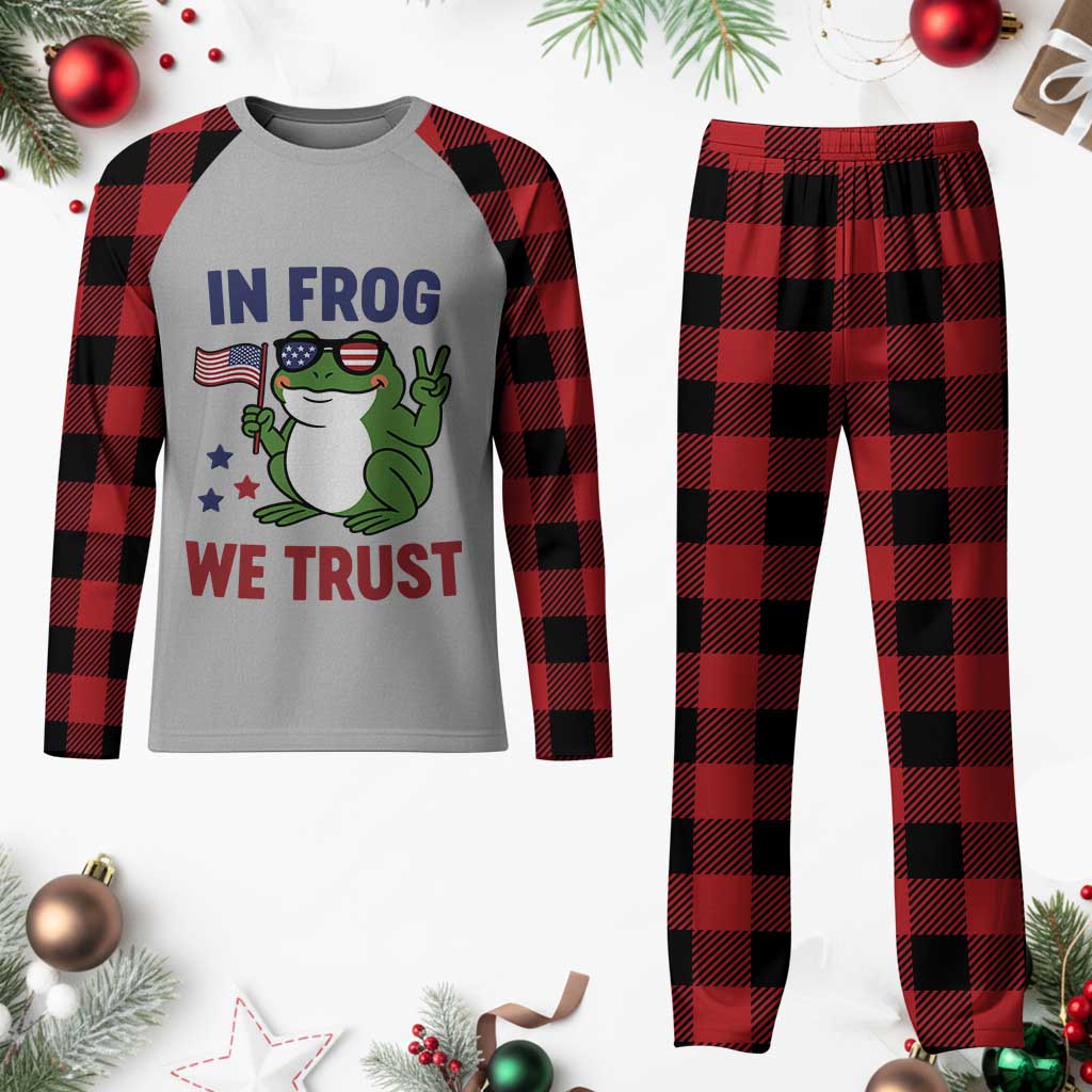 In Frog We Trust Plaid Pajama Set Patriotic Portland Frogs Protest - Wonder Print Shop