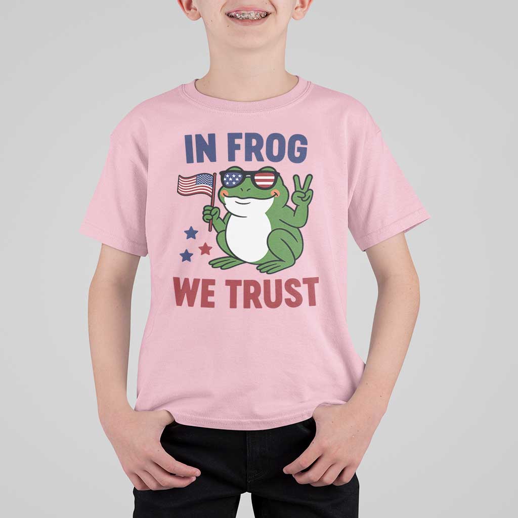 In Frog We Trust T Shirt For Kid Patriotic Portland Frogs Protest - Wonder Print Shop