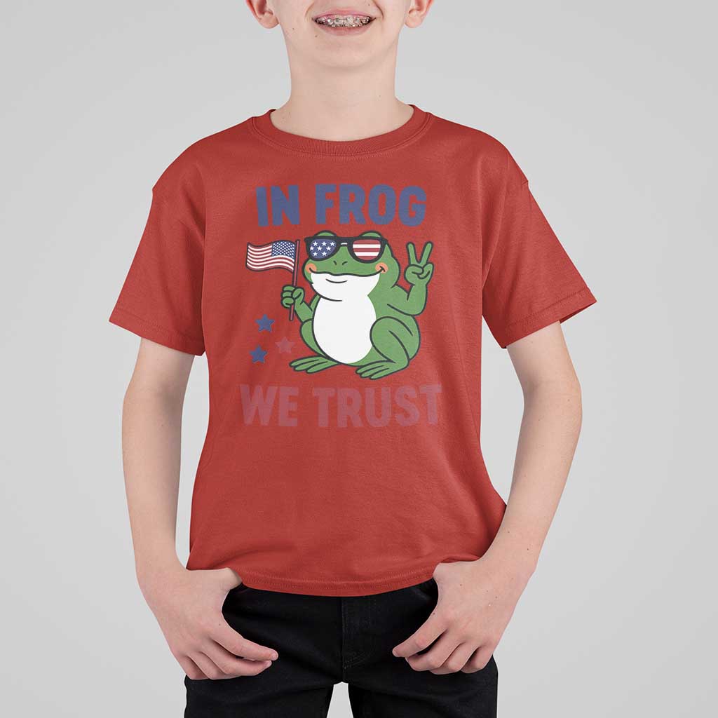 In Frog We Trust T Shirt For Kid Patriotic Portland Frogs Protest - Wonder Print Shop