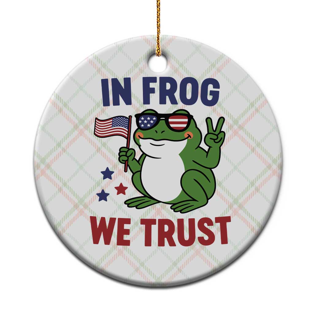 In Frog We Trust Ceramic Ornament Patriotic Portland Frogs Protest - Wonder Print Shop