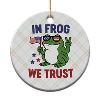 In Frog We Trust Ceramic Ornament Patriotic Portland Frogs Protest - Wonder Print Shop