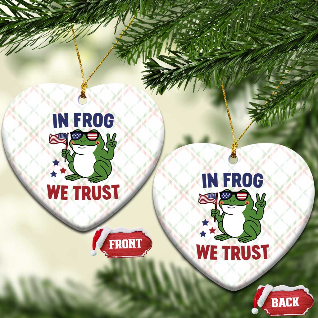 In Frog We Trust Ceramic Ornament Patriotic Portland Frogs Protest - Wonder Print Shop