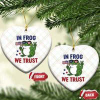 In Frog We Trust Ceramic Ornament Patriotic Portland Frogs Protest - Wonder Print Shop