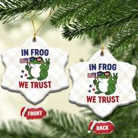 In Frog We Trust Ceramic Ornament Patriotic Portland Frogs Protest - Wonder Print Shop