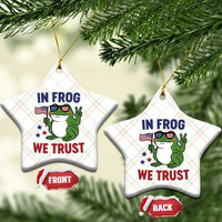 In Frog We Trust Ceramic Ornament Patriotic Portland Frogs Protest - Wonder Print Shop