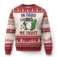 In Frog We Trust Ugly Christmas Sweater Patriotic Portland Frogs Protest - Wonder Print Shop