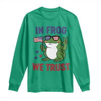 In Frog We Trust Long Sleeve Shirt Patriotic Portland Frogs Protest - Wonder Print Shop