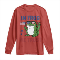 In Frog We Trust Long Sleeve Shirt Patriotic Portland Frogs Protest - Wonder Print Shop