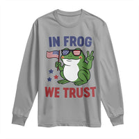 In Frog We Trust Long Sleeve Shirt Patriotic Portland Frogs Protest - Wonder Print Shop