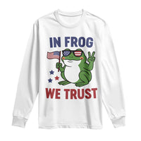 In Frog We Trust Long Sleeve Shirt Patriotic Portland Frogs Protest - Wonder Print Shop