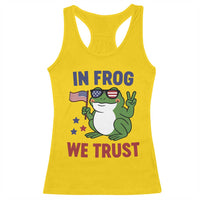 In Frog We Trust Racerback Tank Top Patriotic Portland Frogs Protest - Wonder Print Shop