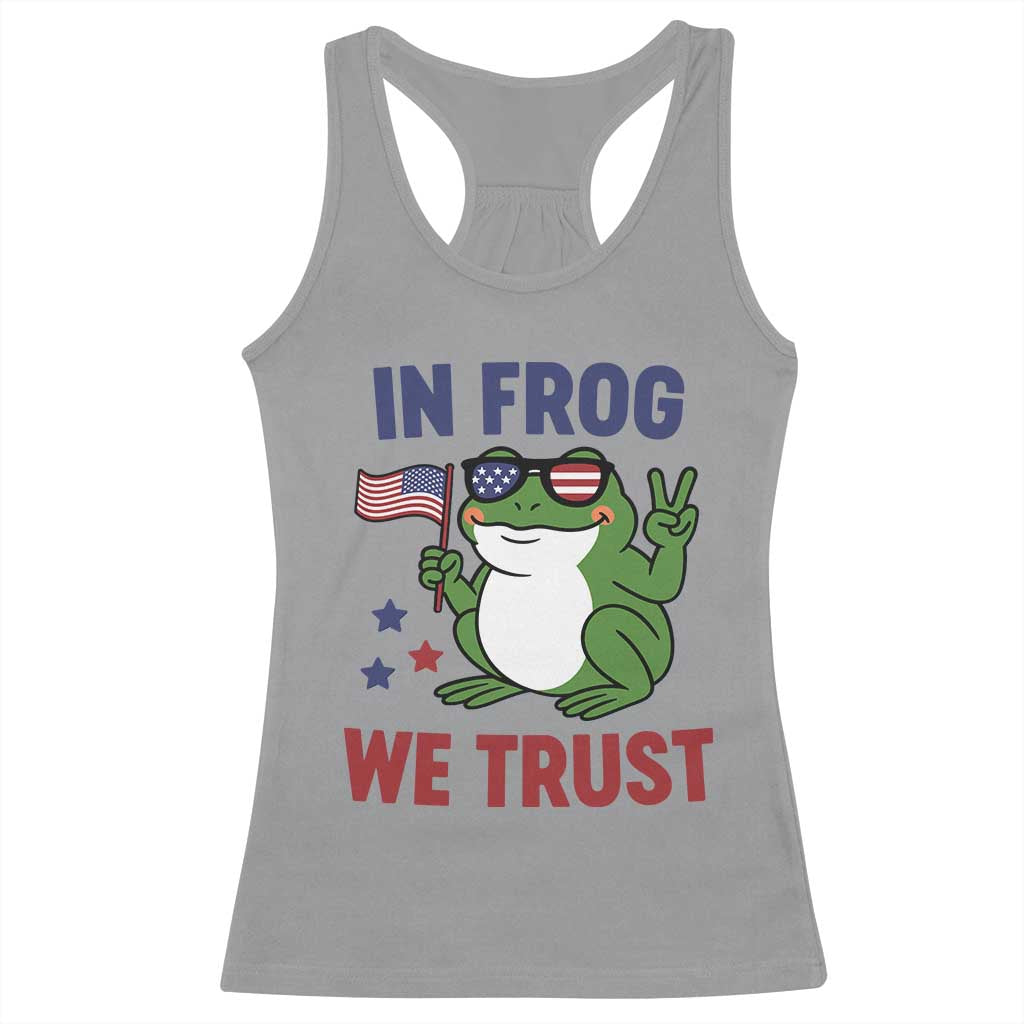 In Frog We Trust Racerback Tank Top Patriotic Portland Frogs Protest - Wonder Print Shop