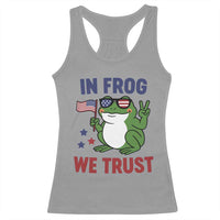 In Frog We Trust Racerback Tank Top Patriotic Portland Frogs Protest - Wonder Print Shop