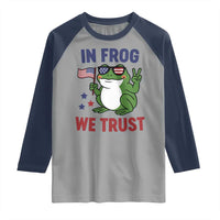 In Frog We Trust Raglan Shirt Patriotic Portland Frogs Protest - Wonder Print Shop