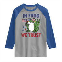 In Frog We Trust Raglan Shirt Patriotic Portland Frogs Protest - Wonder Print Shop