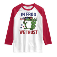 In Frog We Trust Raglan Shirt Patriotic Portland Frogs Protest - Wonder Print Shop