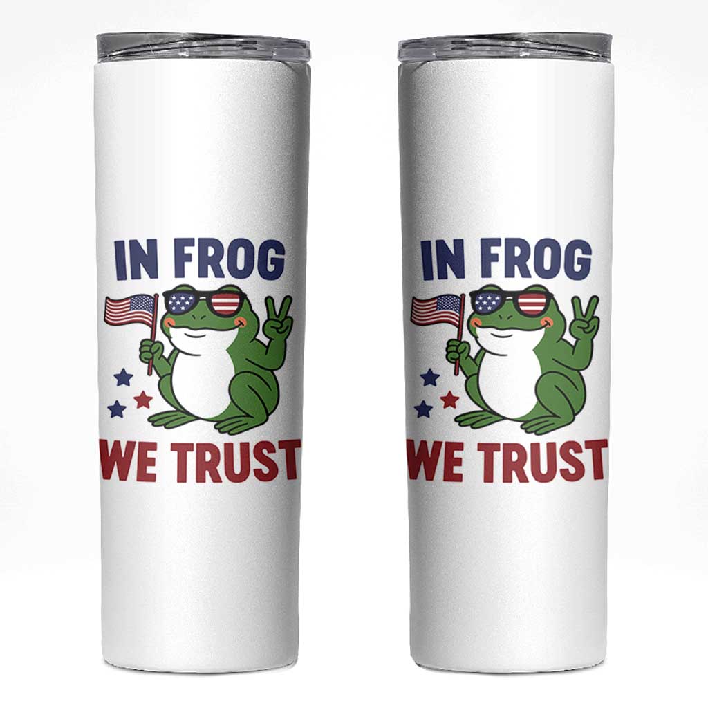 In Frog We Trust Skinny Tumbler Patriotic Portland Frogs Protest - Wonder Print Shop